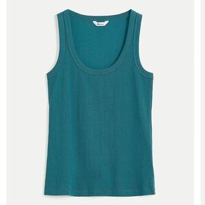 Reitman’s Teal Ribbed Tank with‎ Scooped Neckline